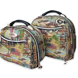 Vintage Route 66 Travel Bags Set of 2